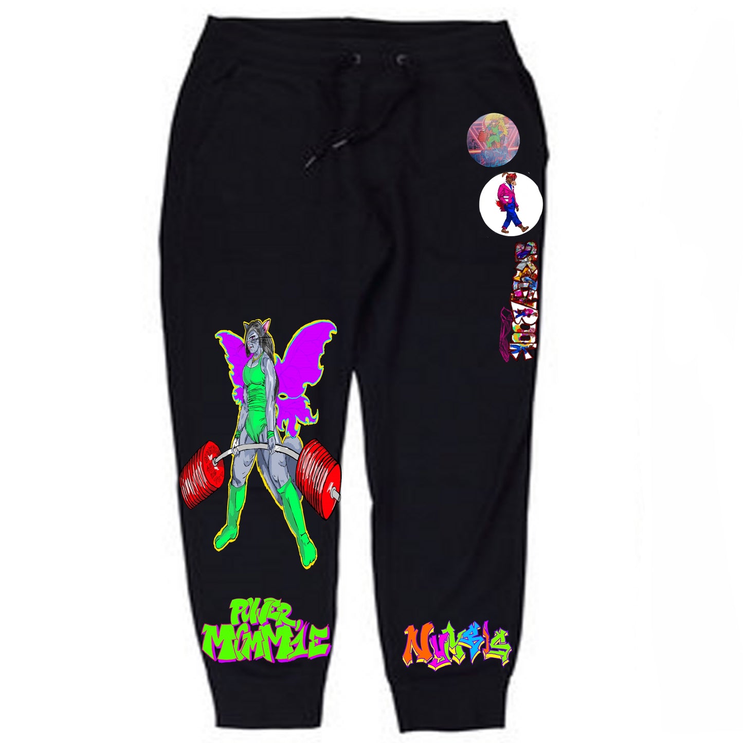 Power Mommie Graffitix Black Sweatpants