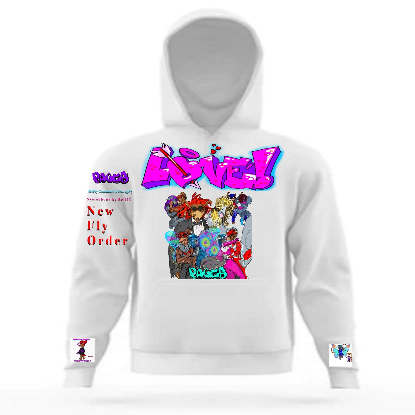Love Graffitix Tier 2 White Hoodie