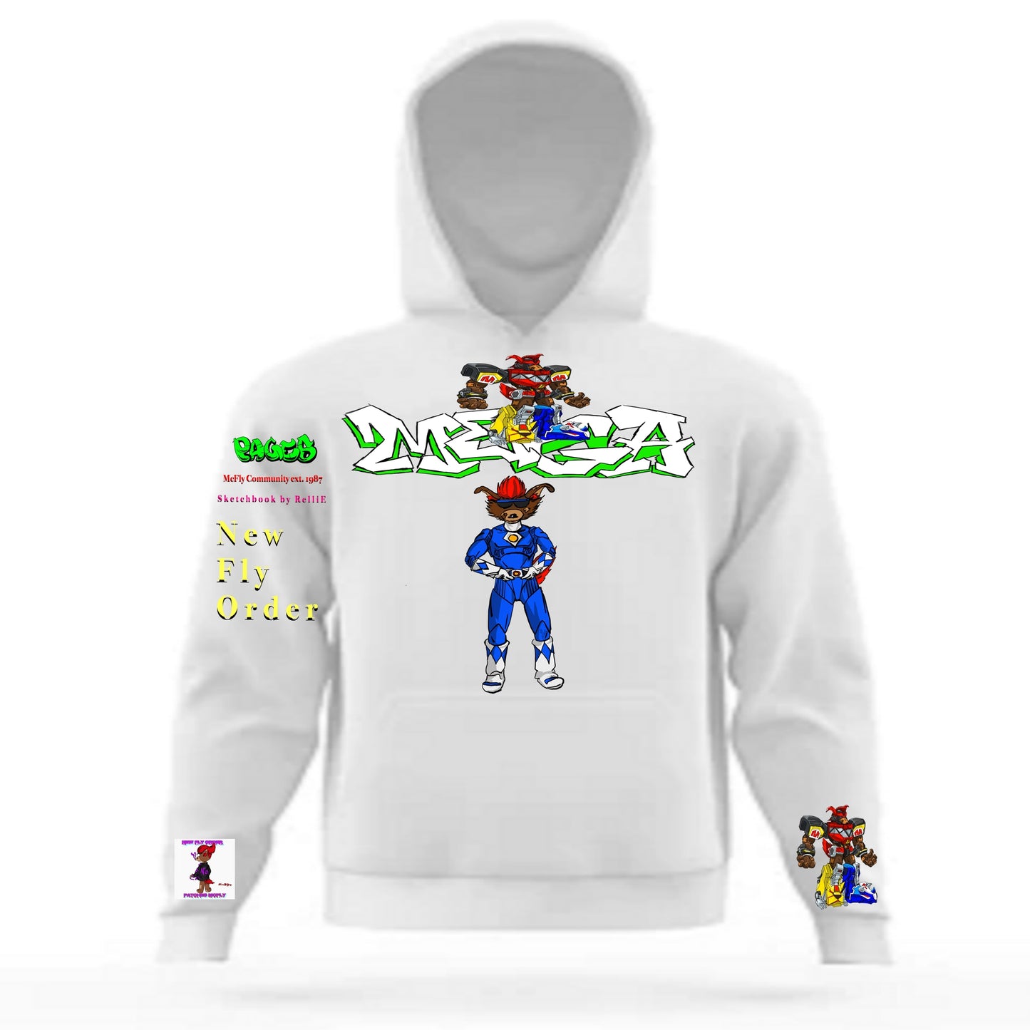 The Mighty Graffitix Tier 2 White Hoodie