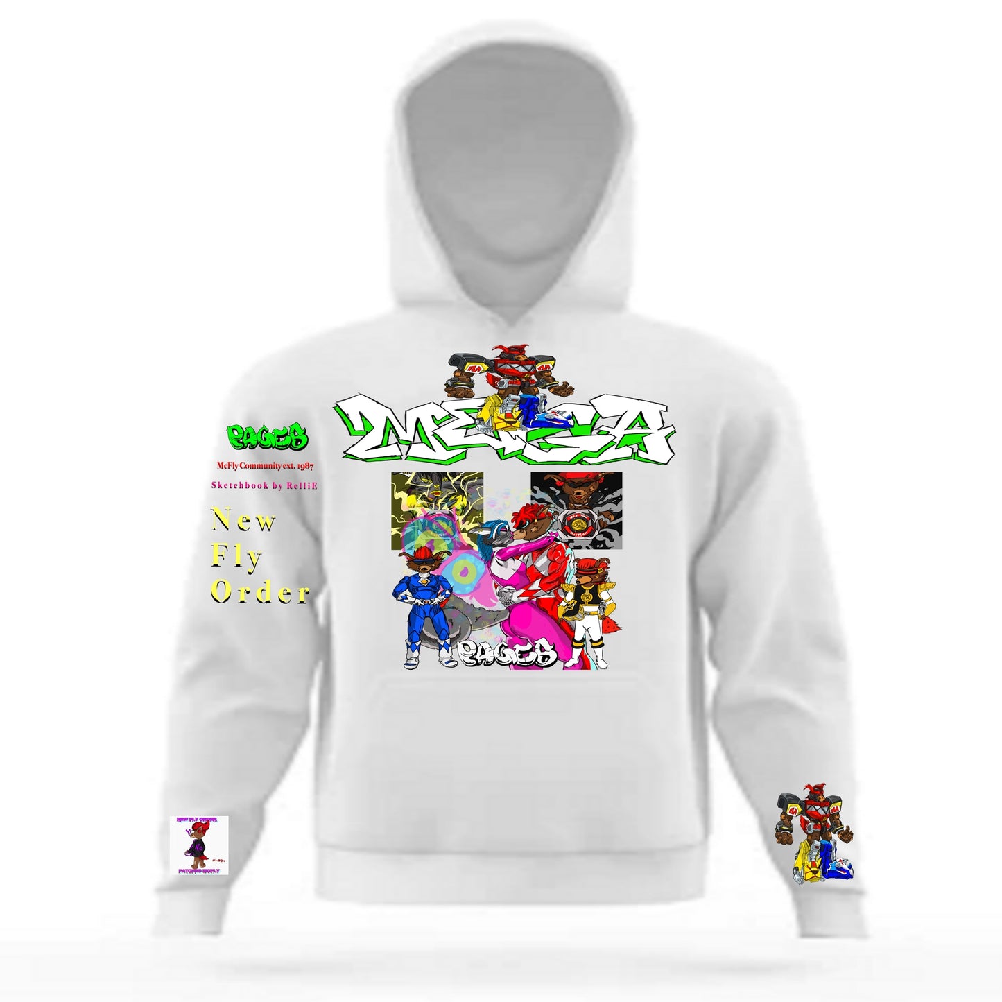 The Mighty Graffitix Tier 2 White Hoodie