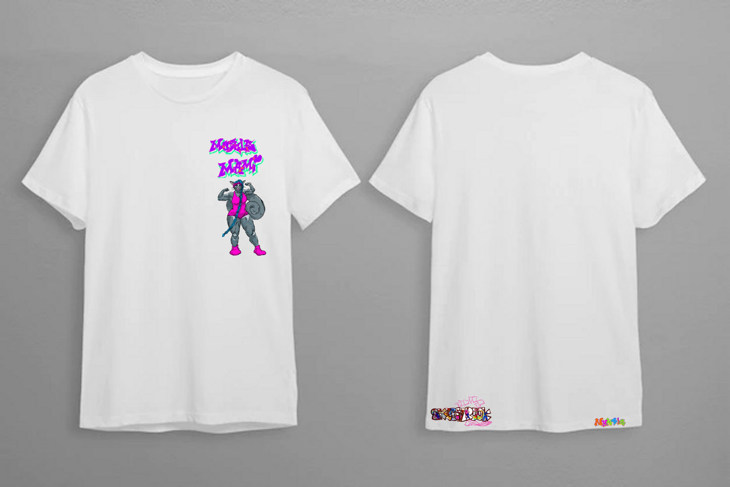 Minimalist Muscle Mami Nymbis T Shirt White