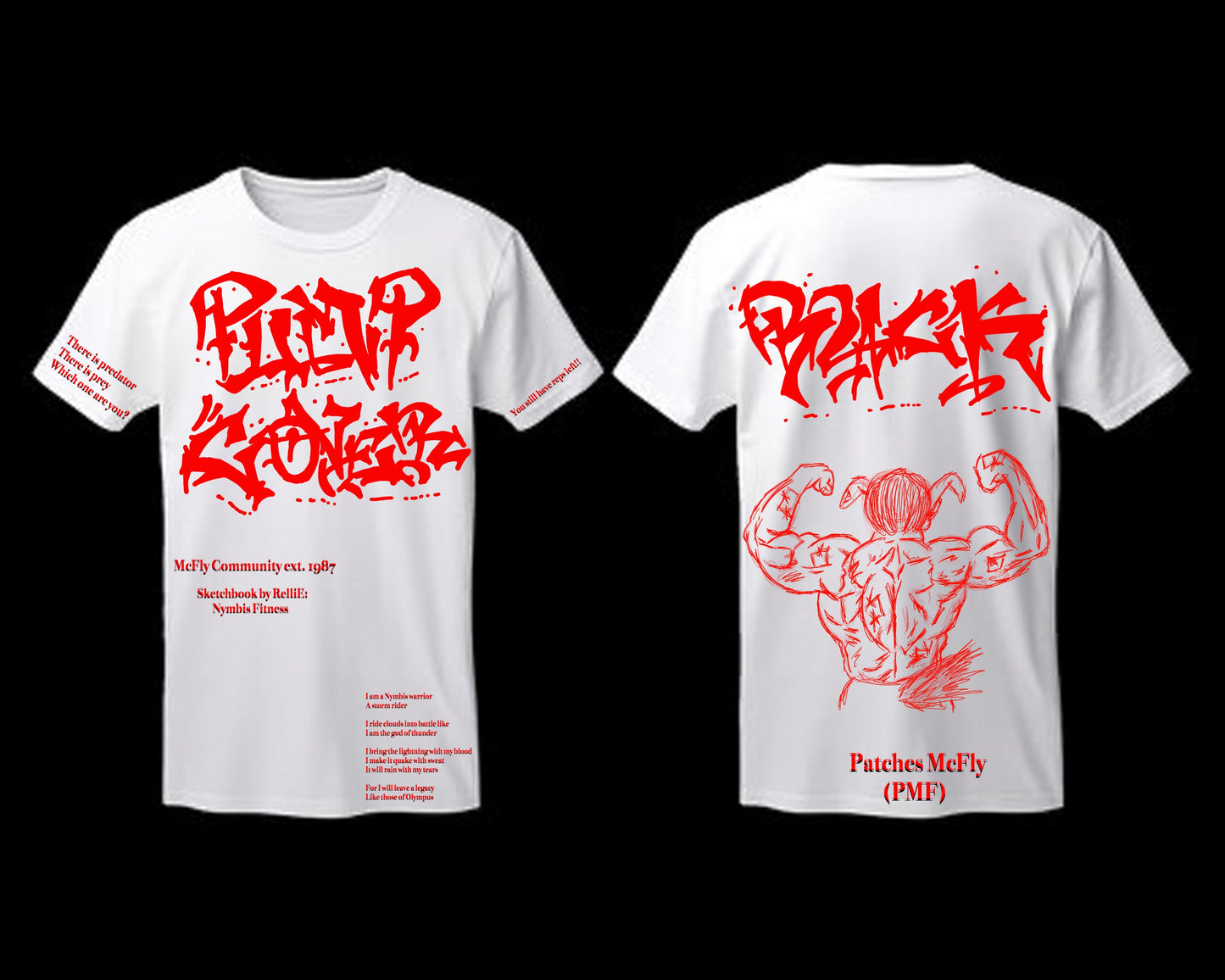 Pump Cover Patches Back White T-Shirt