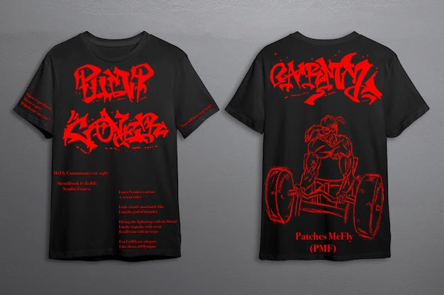 Pump Cover Patches Arms Black T-Shirt