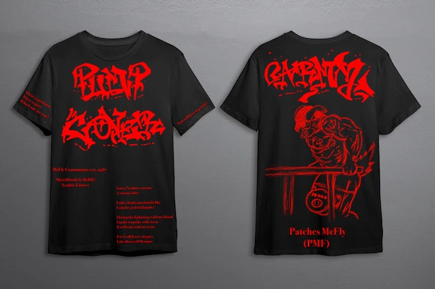 Pump Cover Patches Arms Black T-Shirt