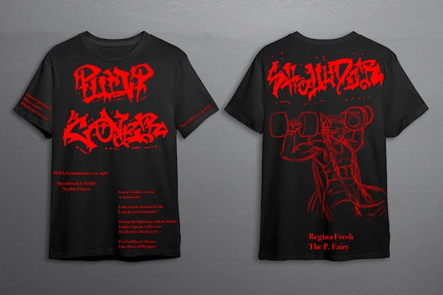 Pump Cover Regina Shoulder Black T-Shirt