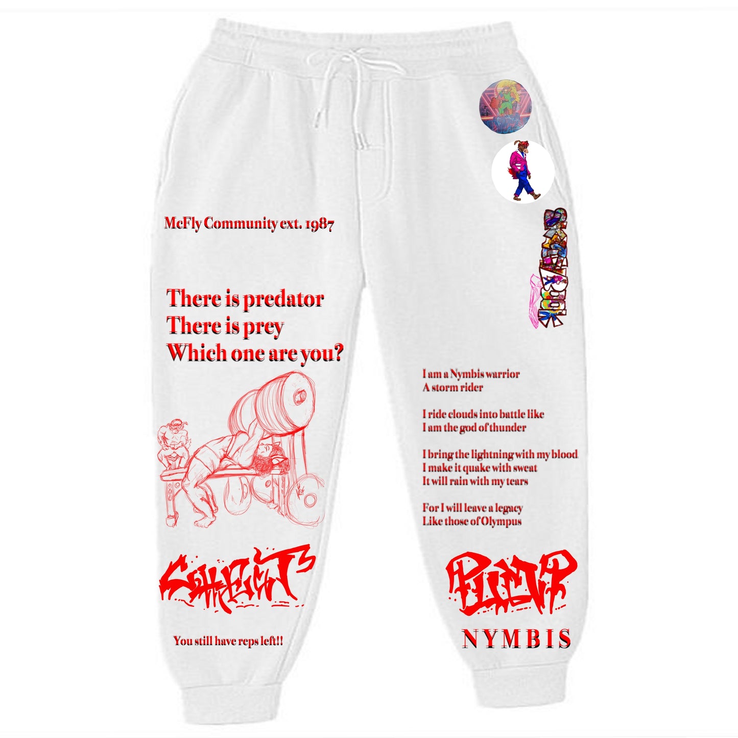 Pump Cover Chest Regina White Sweatpants
