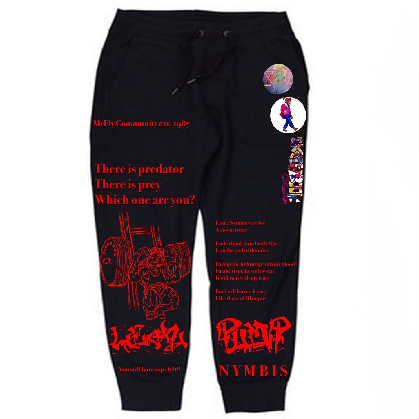 Patches Legz Pump Black Sweats