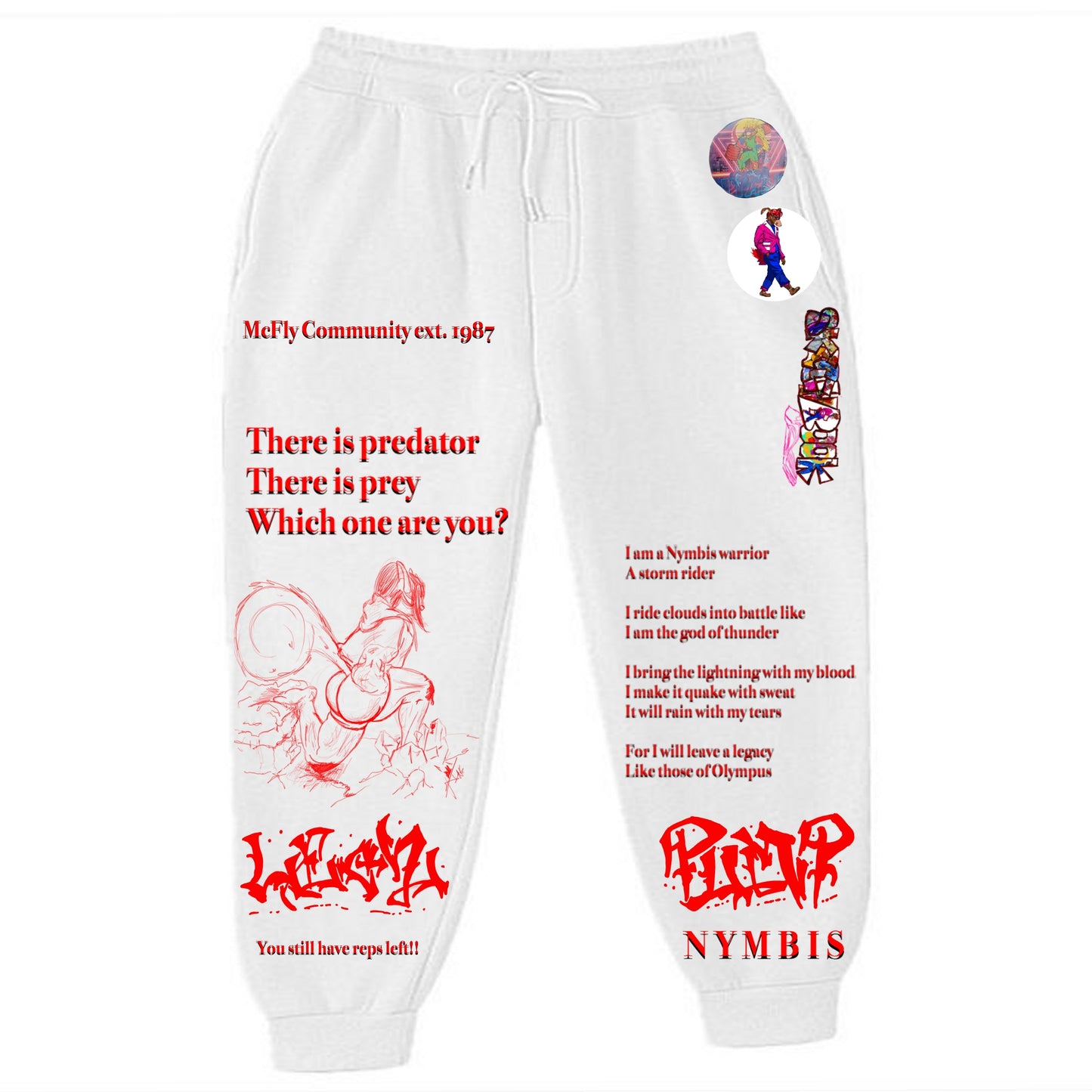 Pump Cover Regina Legz White Sweatpants