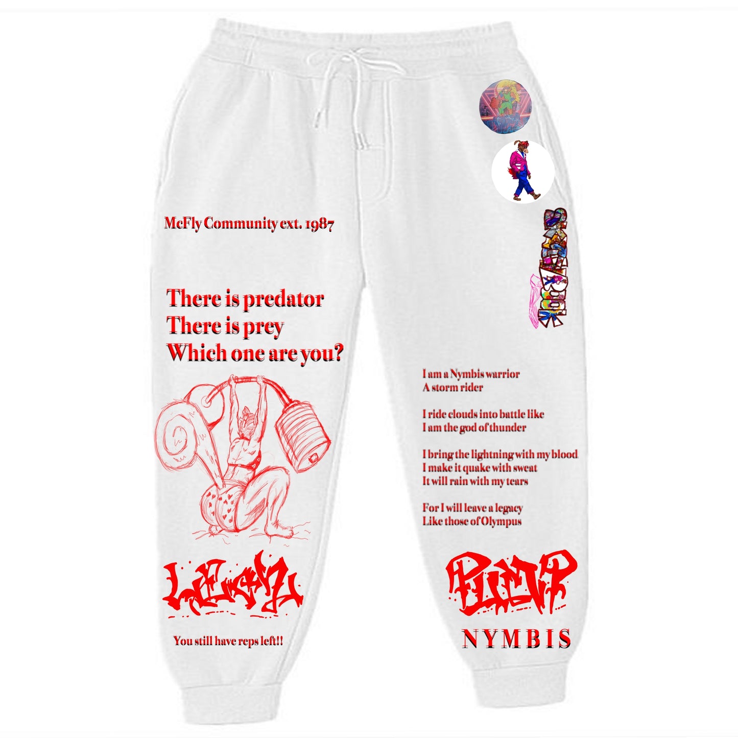 Pump Cover Regina Legz White Sweatpants