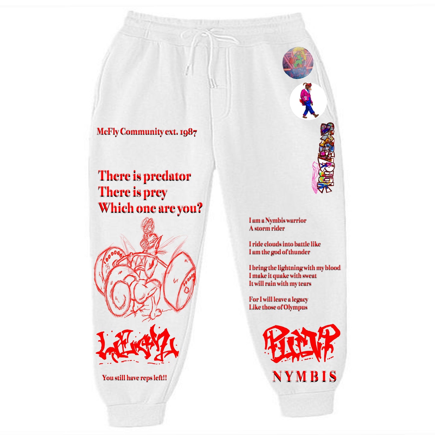 Pump Cover Regina Legz White Sweatpants