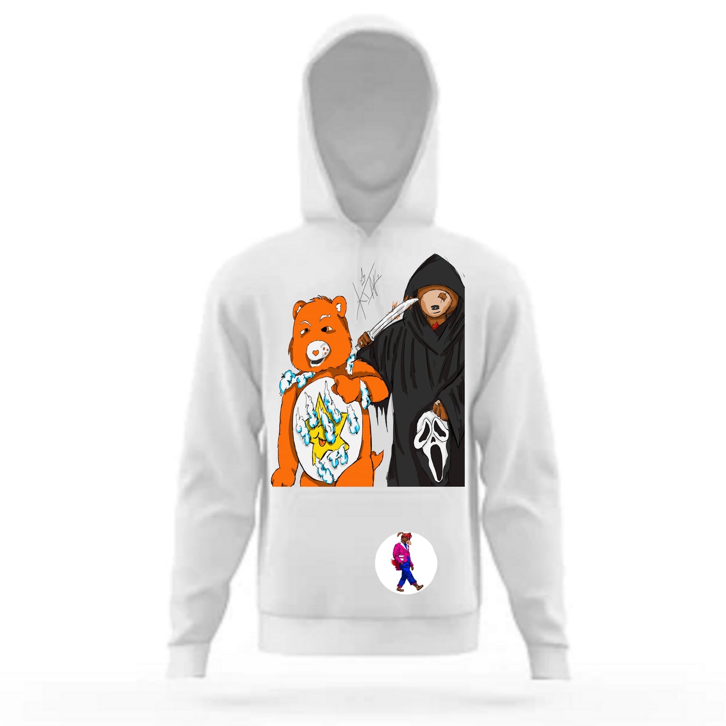 Scream Bears Sketchbook: Pages White Hoodie