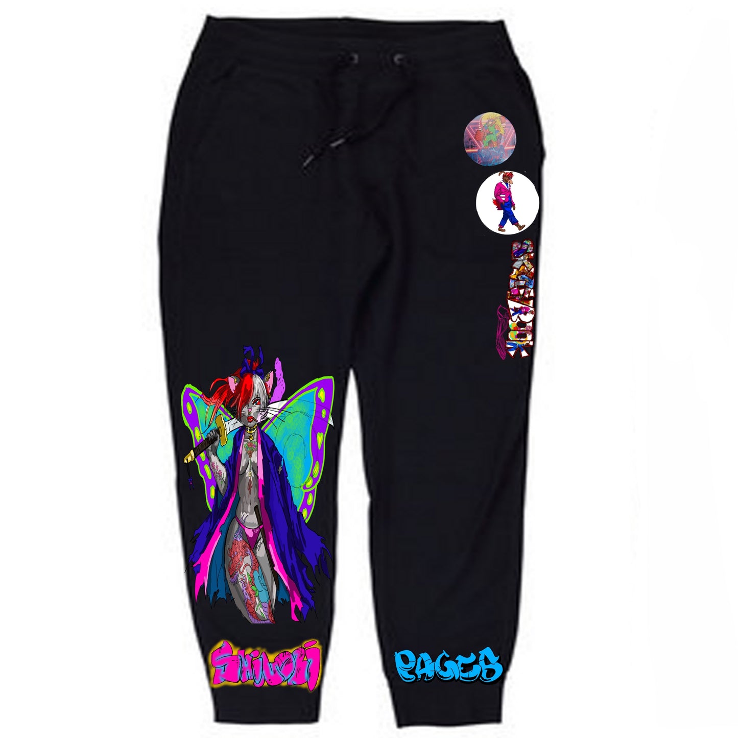 Regina Shinobi Graffitix Black Sweatpants