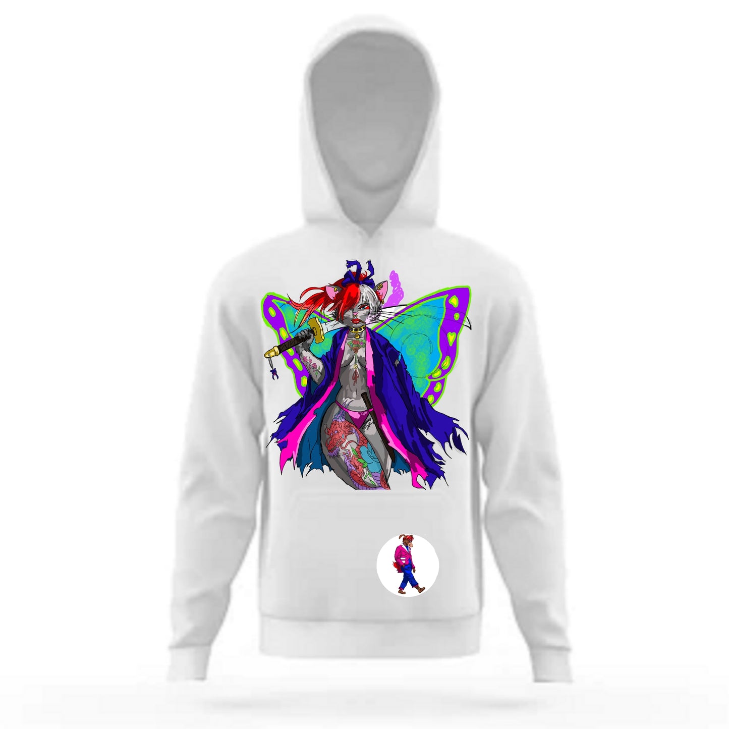 Regina Shinobi Sketchbook: Pages White Hoodie