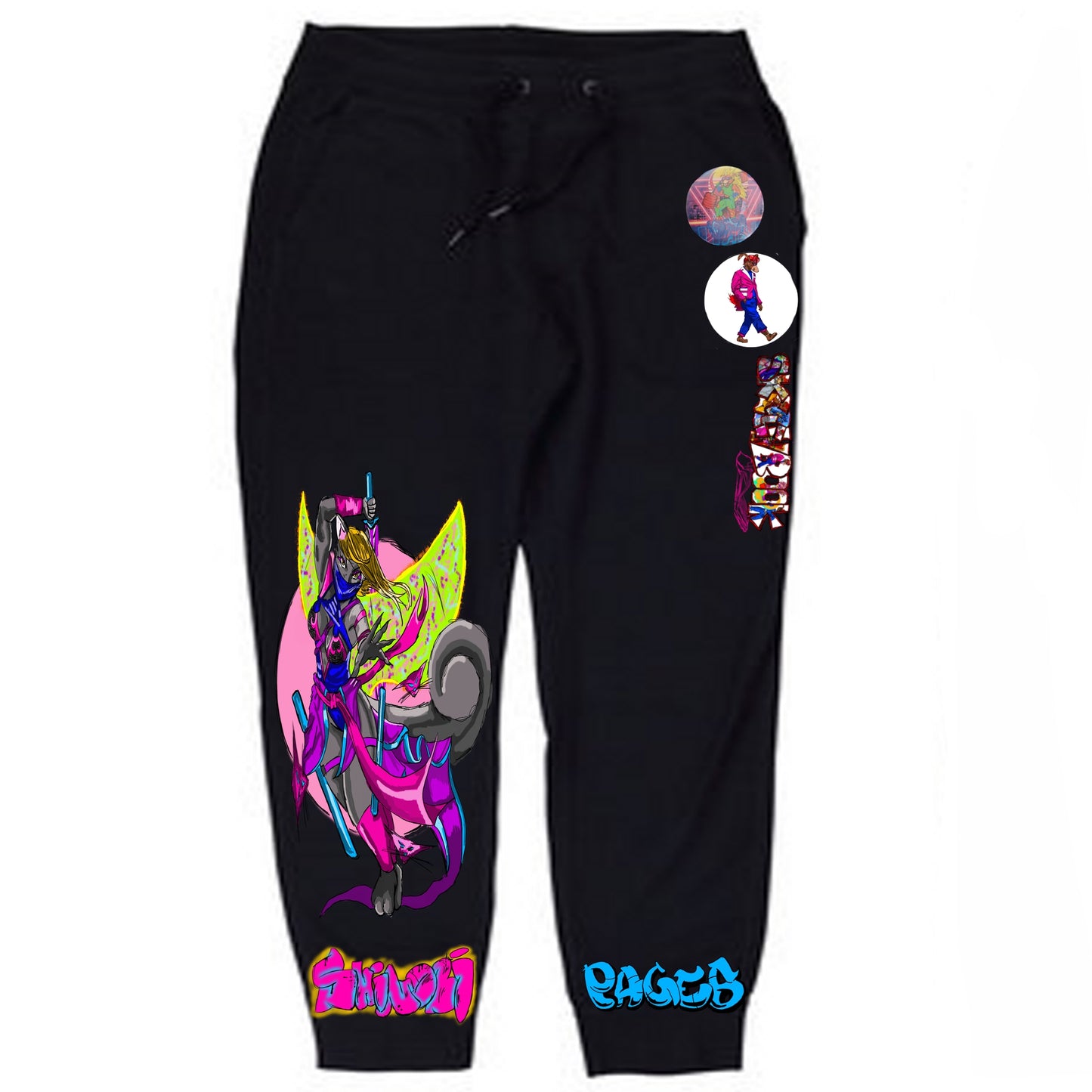 Regina Shinobi Graffitix Black Sweatpants