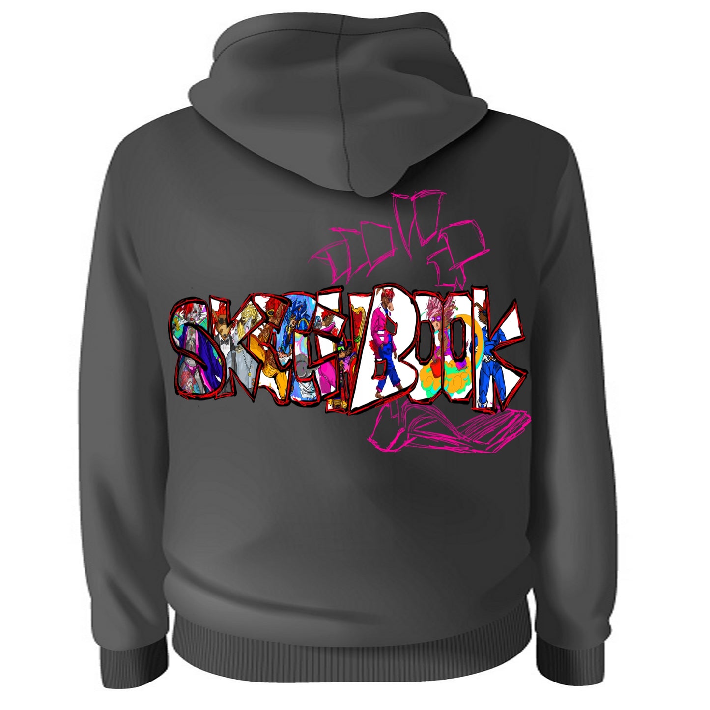 Enter The McFly Max Sketchbook: Pages Black Hoodie
