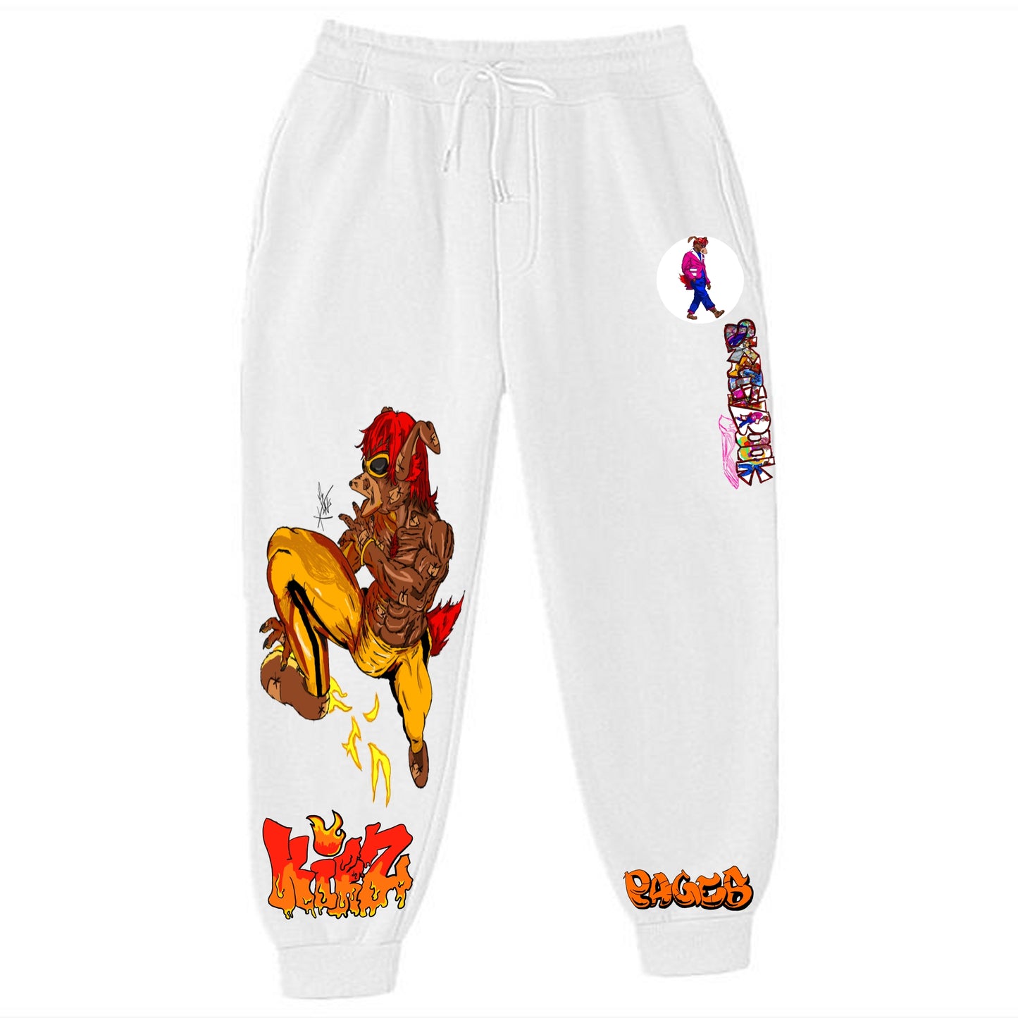 Enter The McFly Graffitix White Sweatpants
