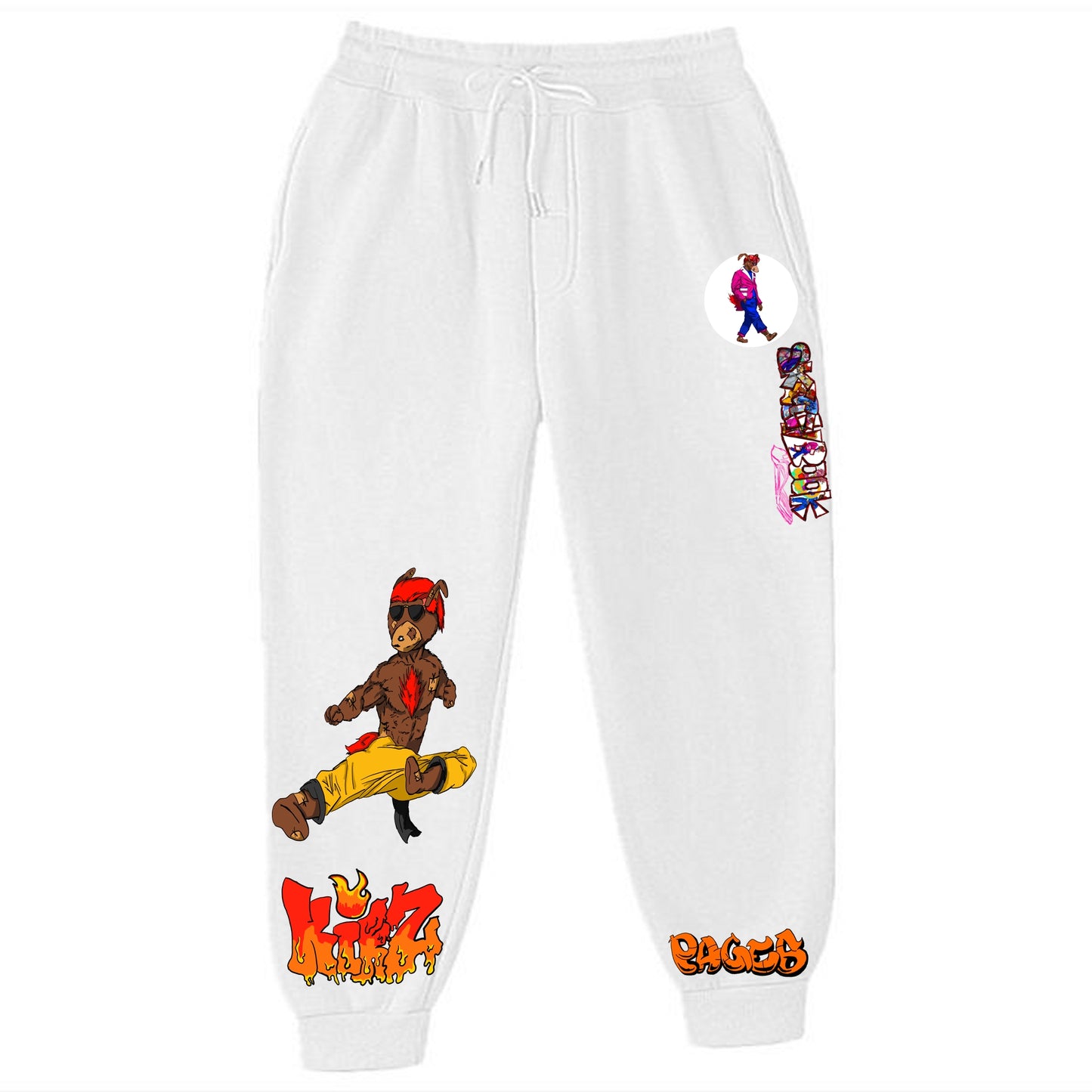 Enter The McFly Graffitix White Sweatpants