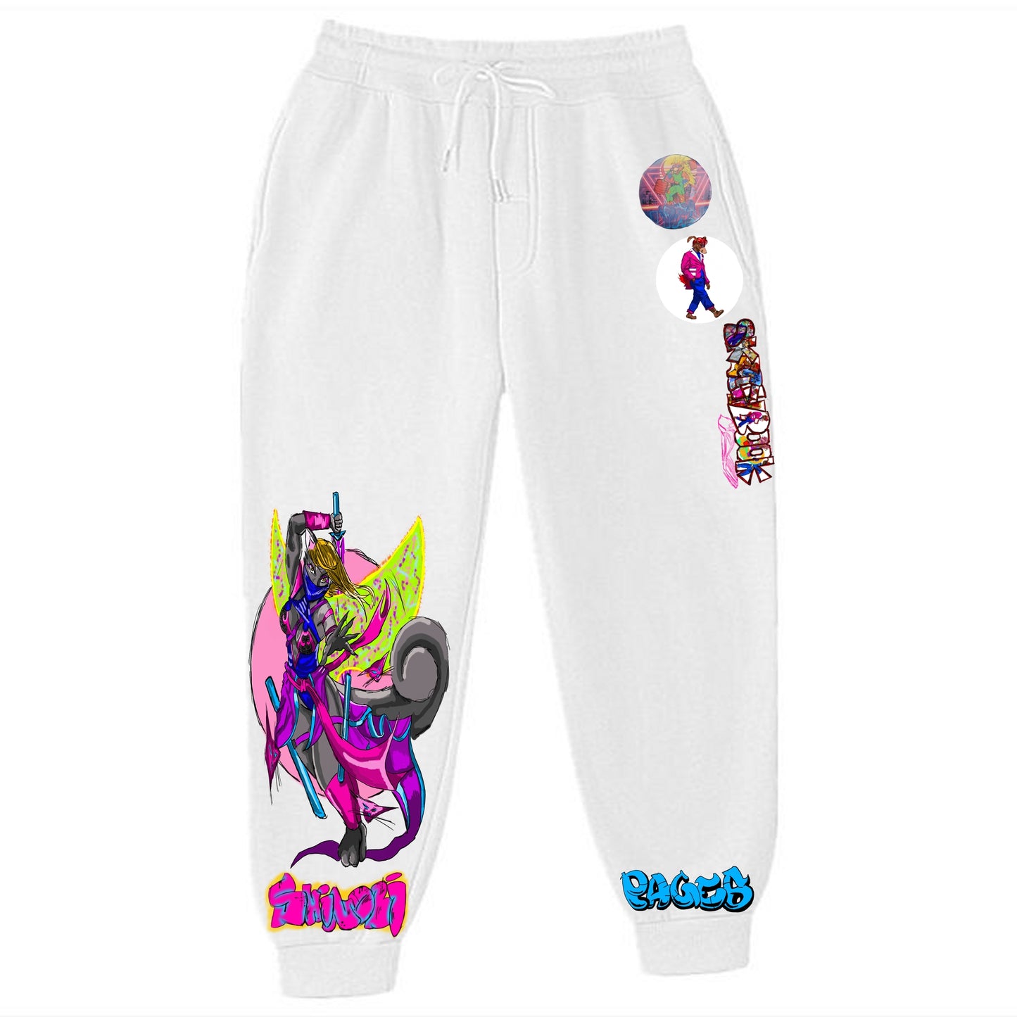 Regina Shinobi Graffitix White Sweatpants