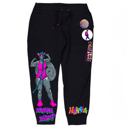 Muscle Mami Graffitix Black Sweatpants