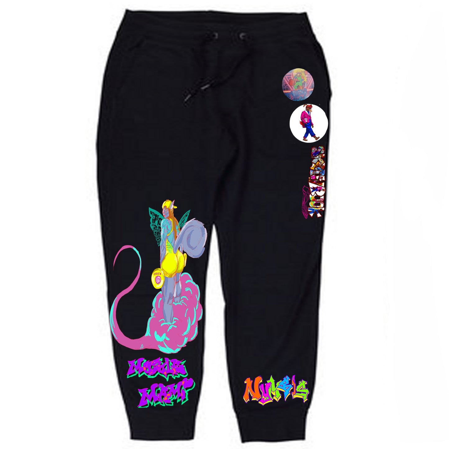 Muscle Mami Graffitix Black Sweatpants
