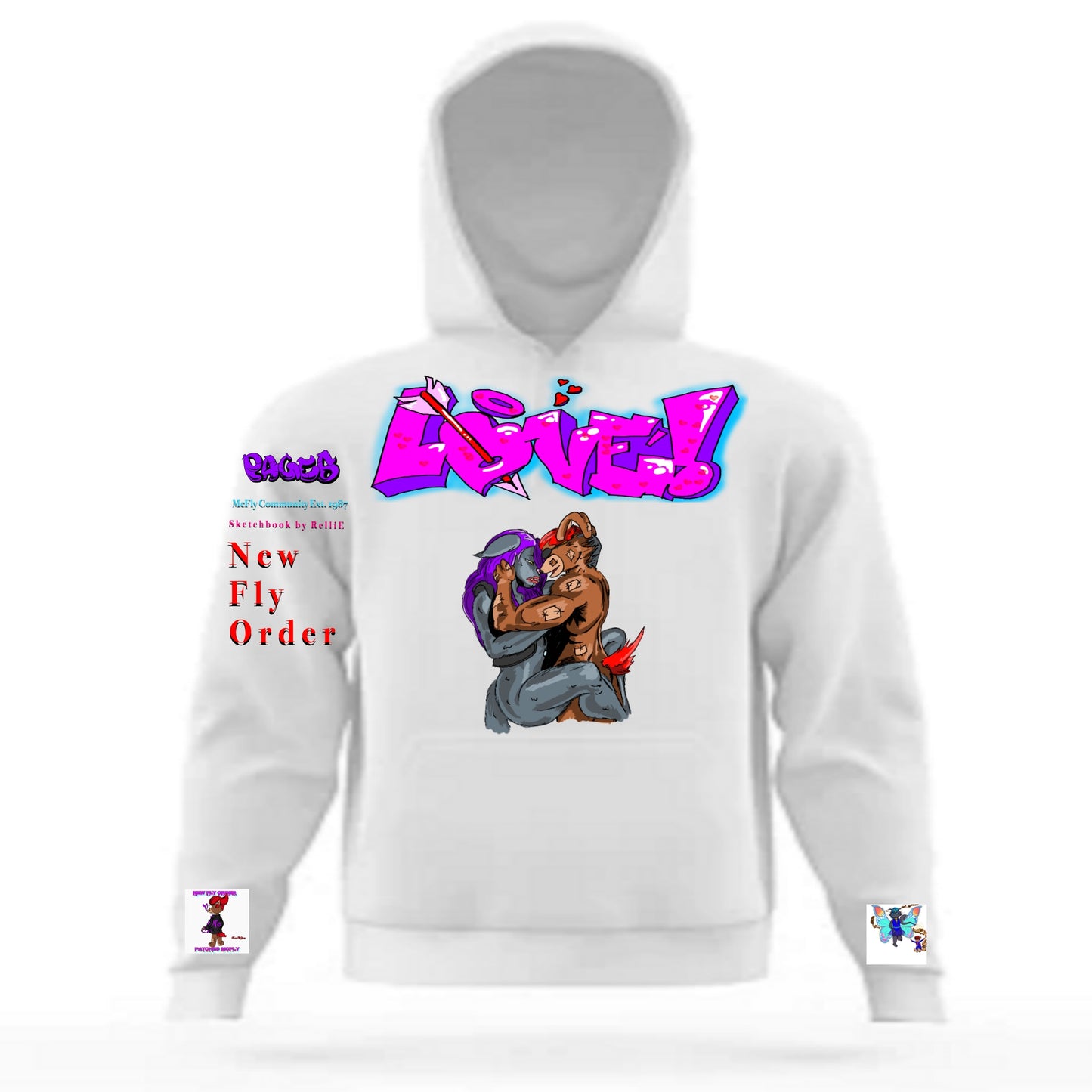 Love Graffitix Tier 2 White Hoodie