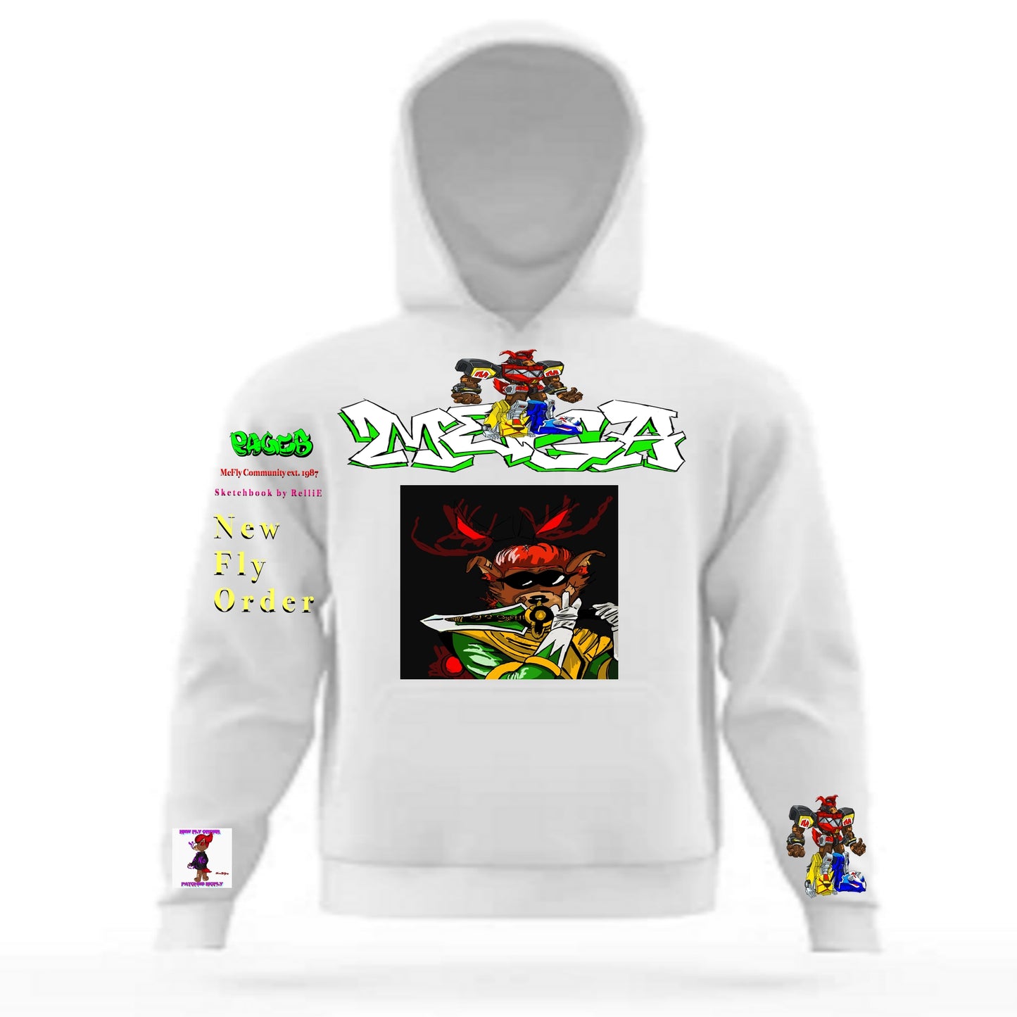 The Mighty Graffitix Tier 2 White Hoodie