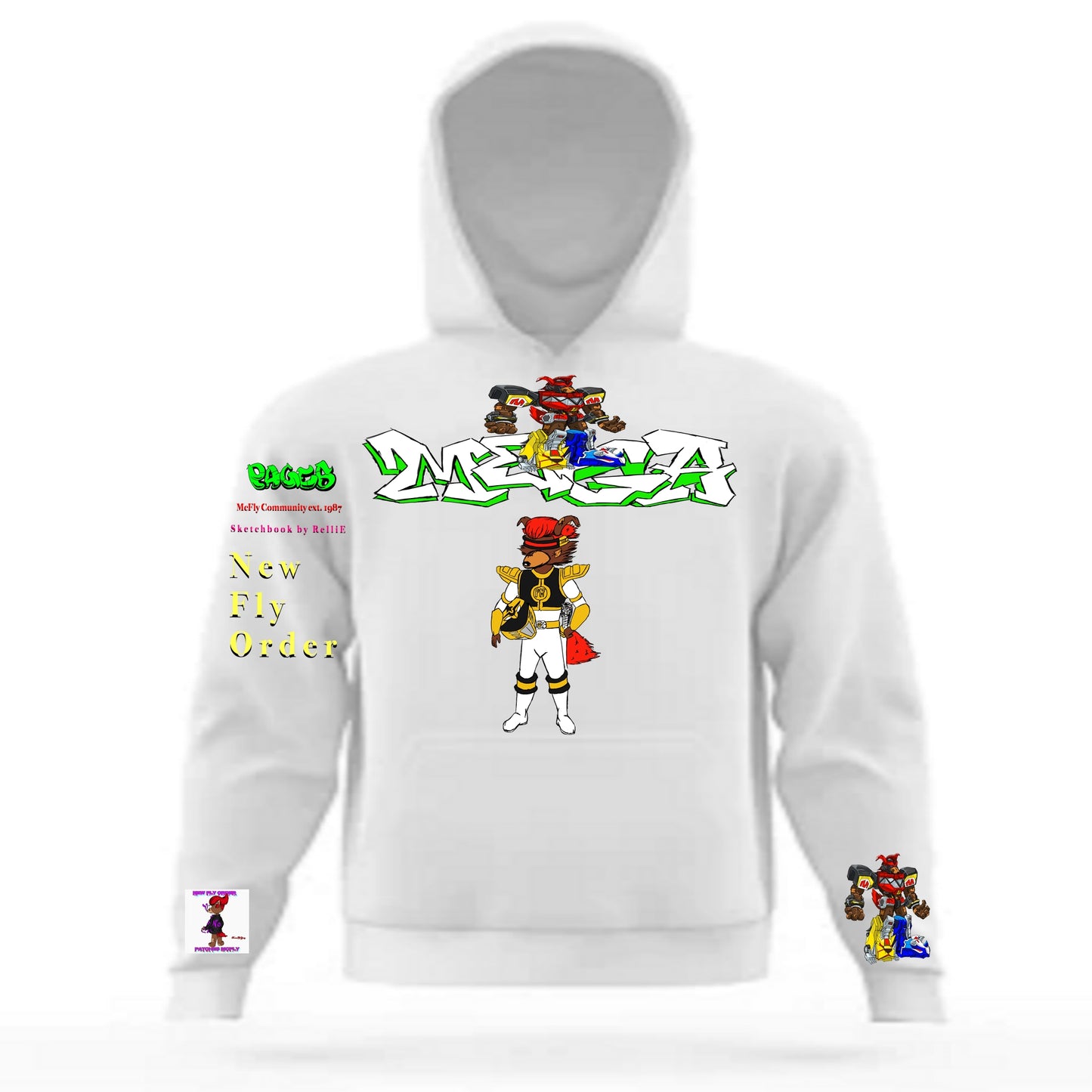 The Mighty Graffitix Tier 2 White Hoodie