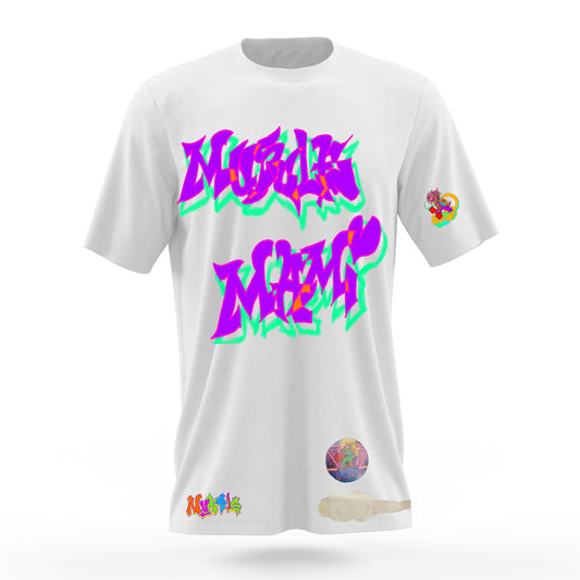 Muscle Mami Graffitix White T-Shirt