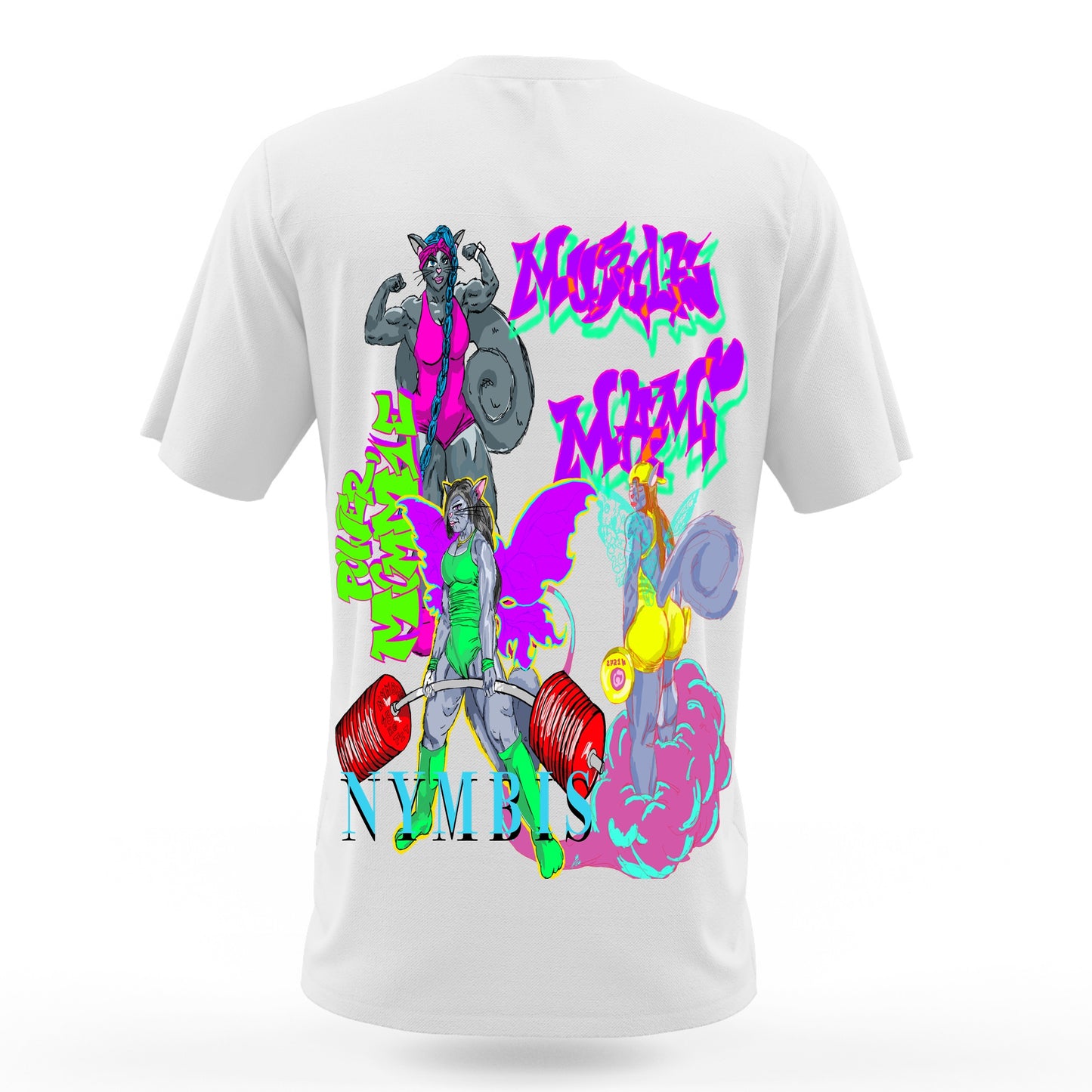 Muscle Mami Max Graffitix White T-Shirt