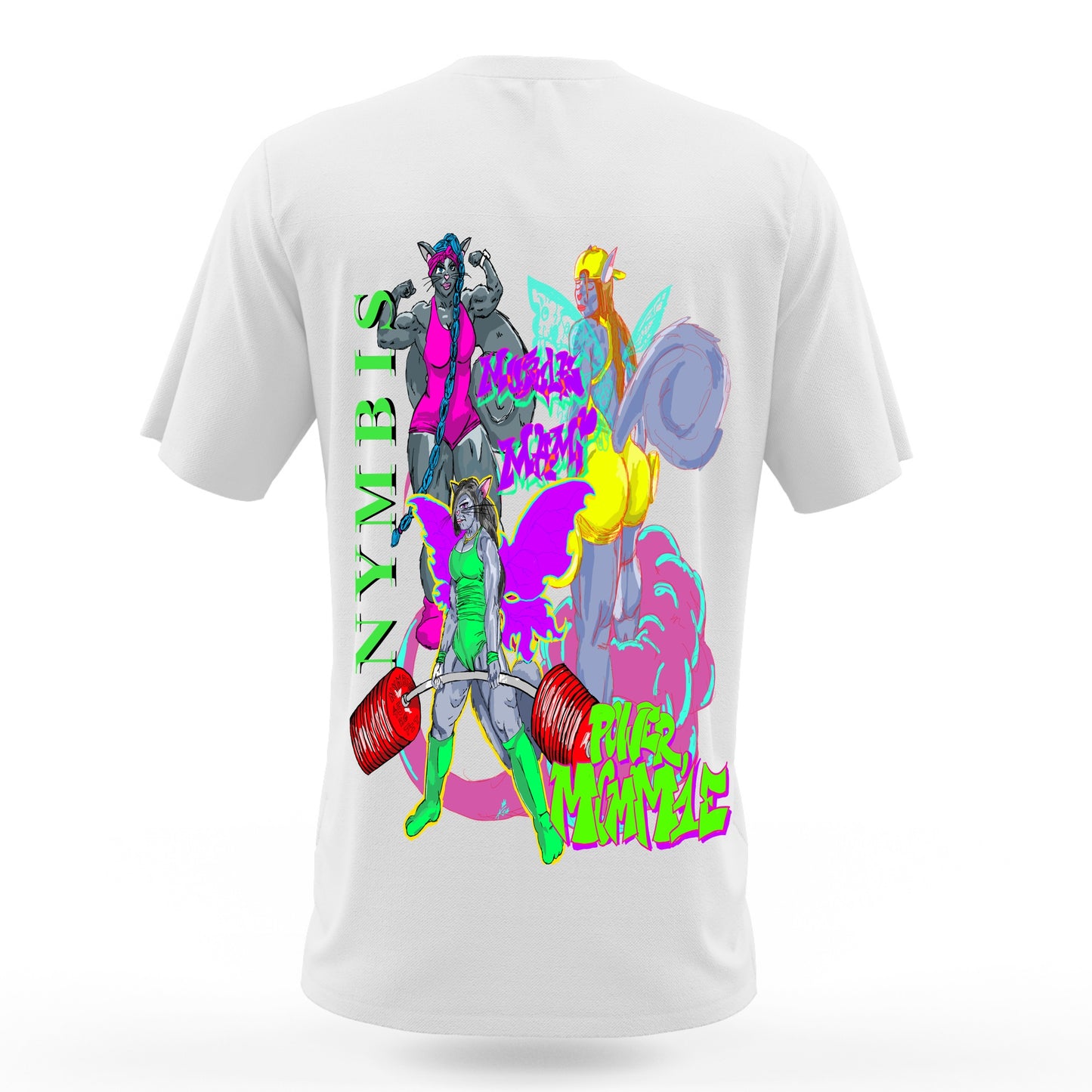 Muscle Mami Max Graffitix White T-Shirt