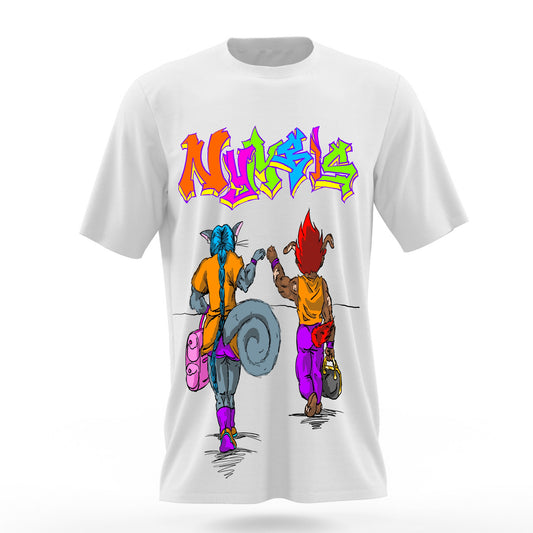 Power Couple Nymbis Basic White T-Shirt