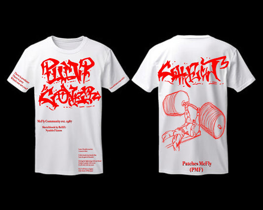 Pump Cover Patches Chest White T-Shirt