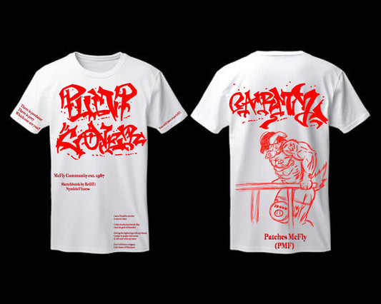Pump Cover Patches Arms White T-Shirts