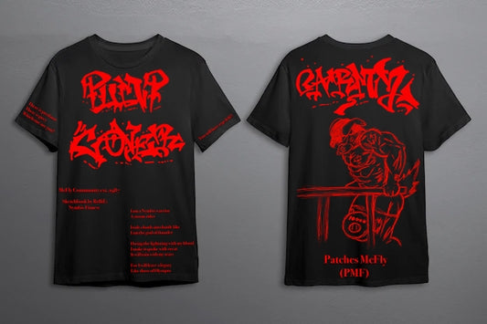 Pump Cover Patches Arms Black T-Shirt