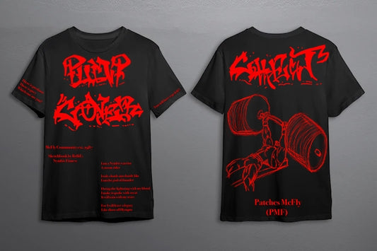 Pump Cover Patches Chest Black T-Shirt