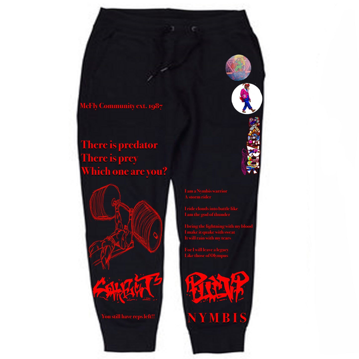Patches Chest Pump Black Sweats