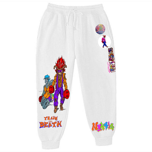 Train Till Death Graffitix White Sweats