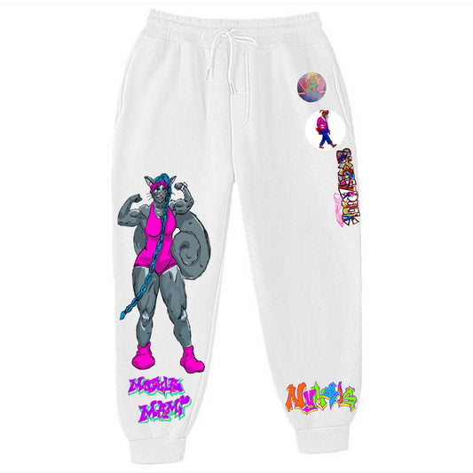 Muscle Mami Graffitix White Sweatpants
